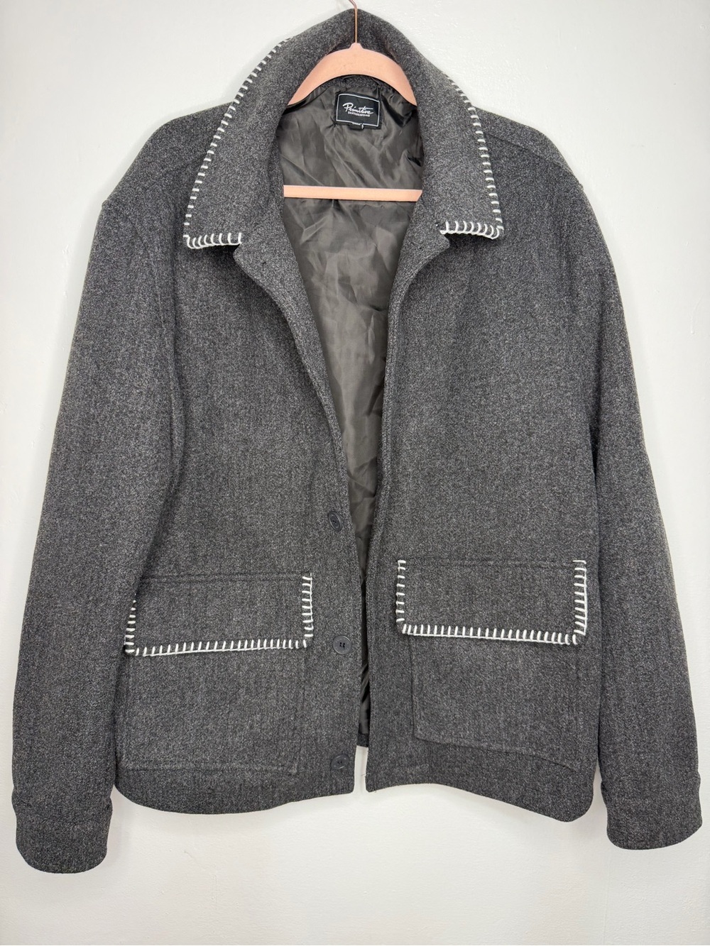 NWOT PRIMITIVE SKATEBOARDING Grey Jacket with Contrast Stitching
